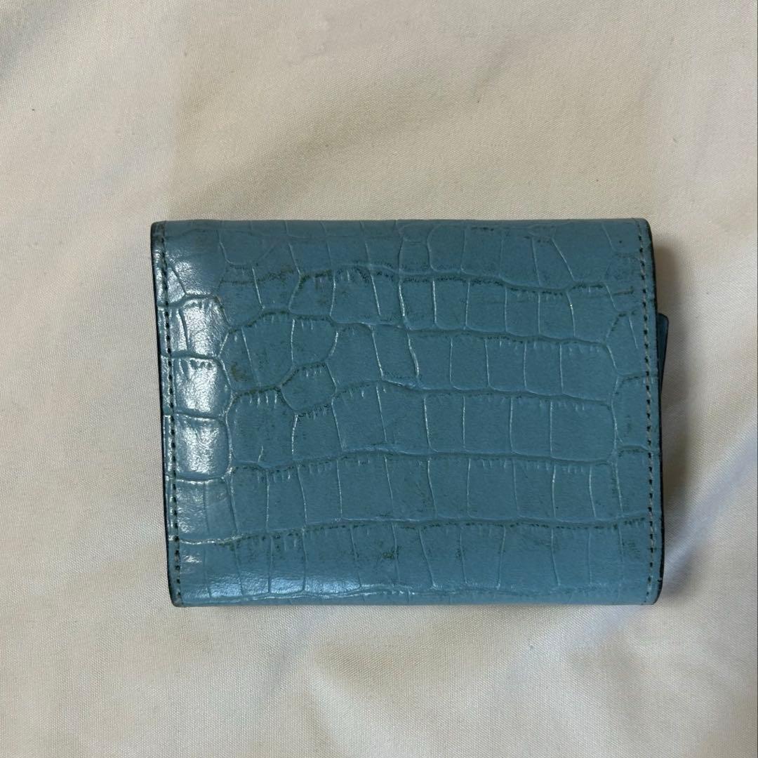 WACKO MARIA 三つ折り 財布 クロコ 水色