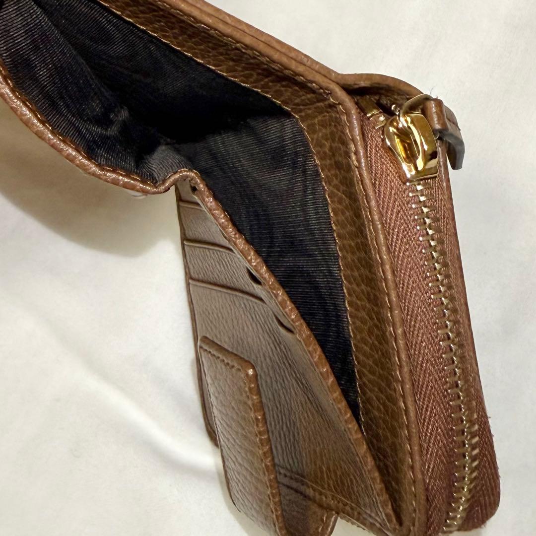 【美品】GUCCI　二つ折り財布　箱あり　ブラウン