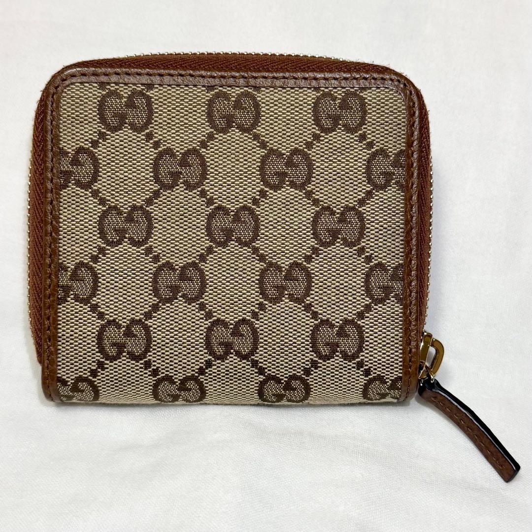 【美品】GUCCI　二つ折り財布　箱あり　ブラウン