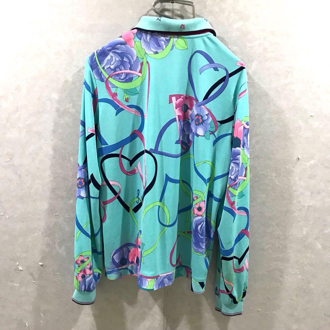 LEONARD レオナール 花柄 ポロシャツ 長袖シャツ 美品 42
