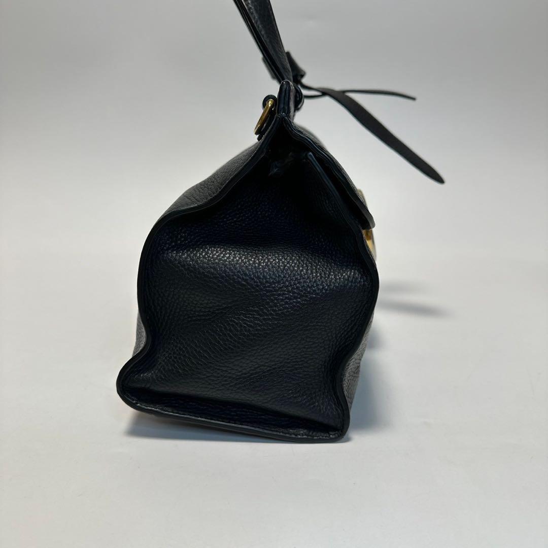 j85【美品】グッチ　GGマーモント　レザー　ブラック　2way ショルダー.