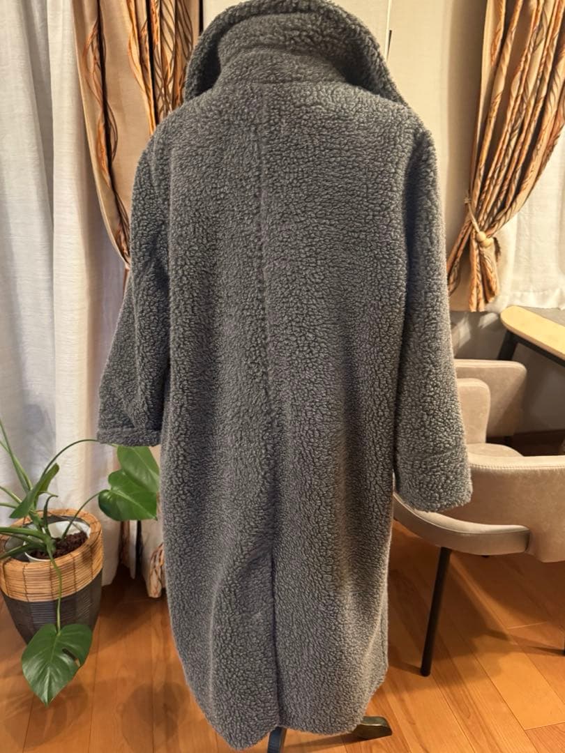 グレー ボア ロングコート　レジーナロマンティコ Sサイズゆったり