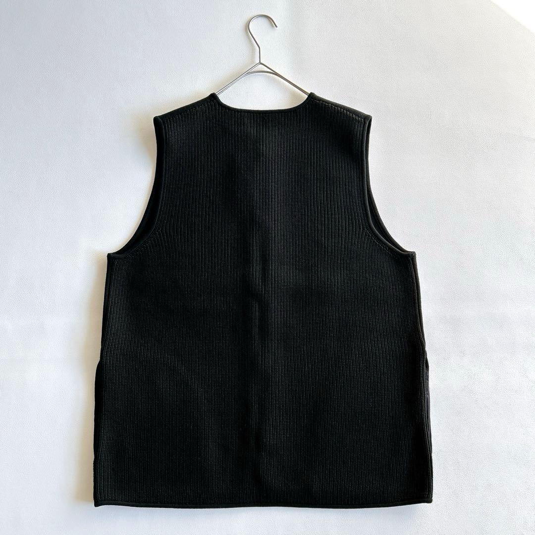 新品★CABaN コットンカシミヤフラワーエンブロイダリークルーネックベスト　M