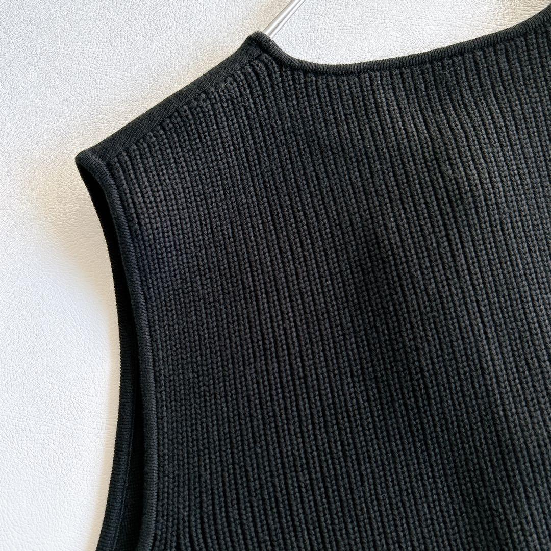 新品★CABaN コットンカシミヤフラワーエンブロイダリークルーネックベスト　M