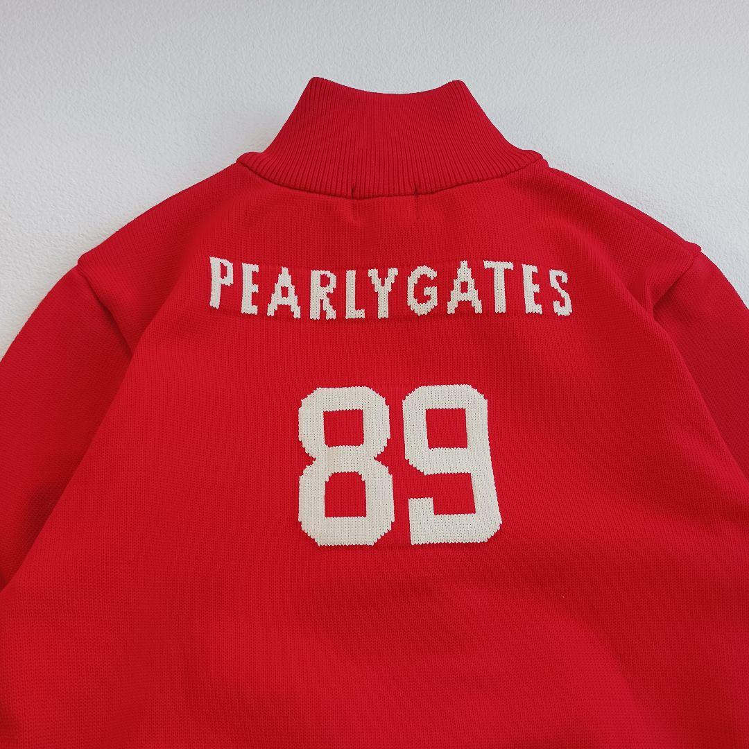 極美品♬パーリーゲイツ　ニットジャケット　ジップアップ　ハイネック　赤　サイズ4