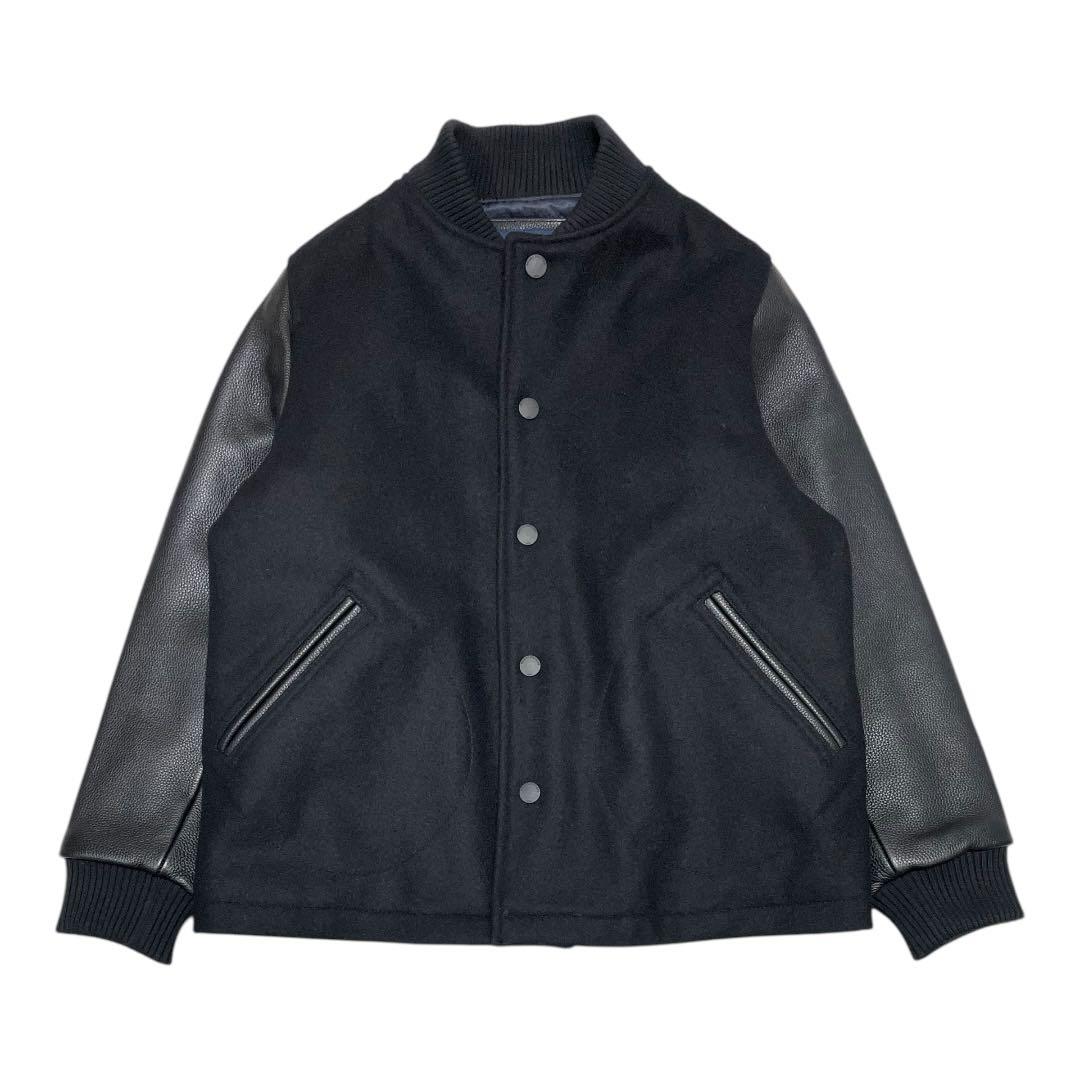 ブルックスブラザーズ MOON生地 IENA別注 レザー切替ウールスタジャン S