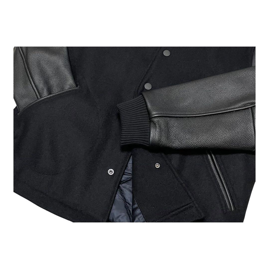 ブルックスブラザーズ MOON生地 IENA別注 レザー切替ウールスタジャン S