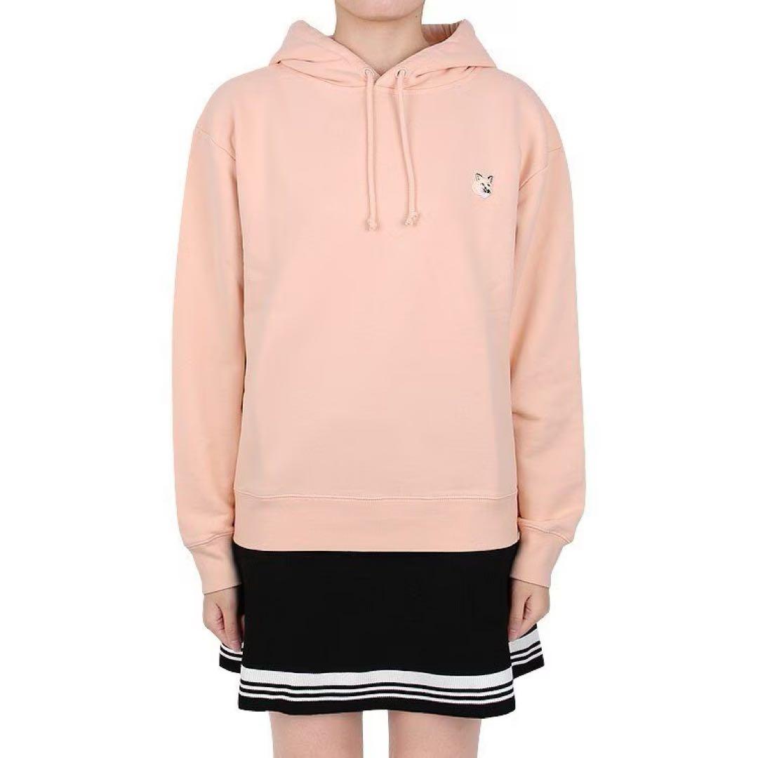 MAISON KITSUNÉ ピンク キツネ刺繍 パーカー S