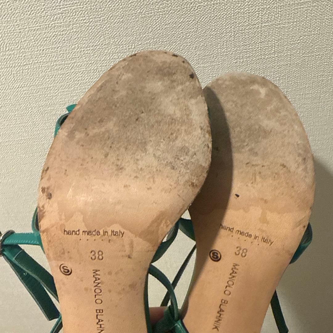 Manolo Blahnik 38 マノロ ミュール サンダル ヒール リボン