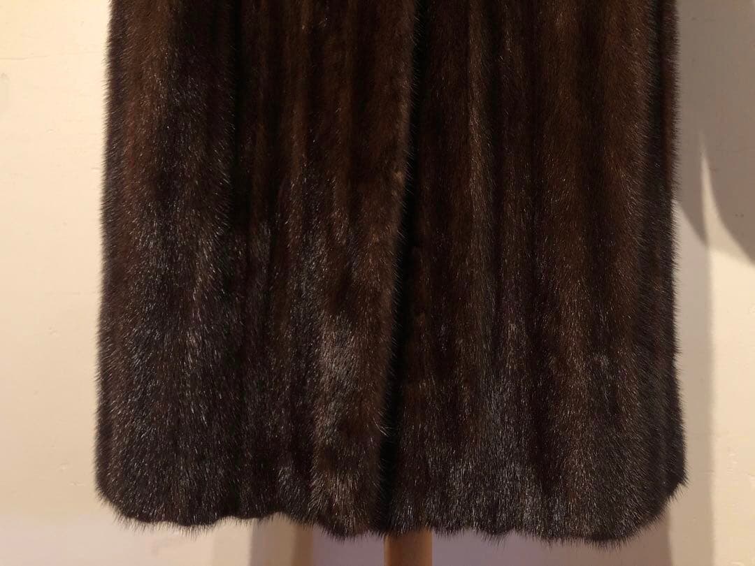 EMBA エンバ ミンク 毛皮 ダークブラウン コート ロングコート