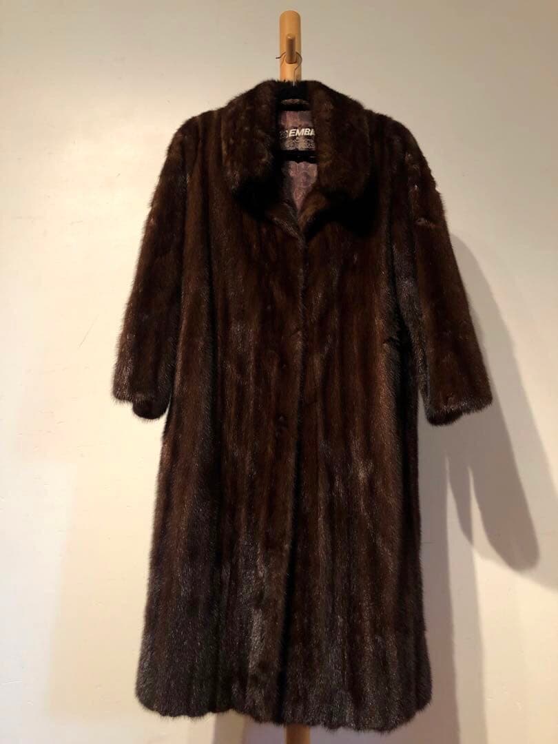 EMBA エンバ ミンク 毛皮 ダークブラウン コート ロングコート