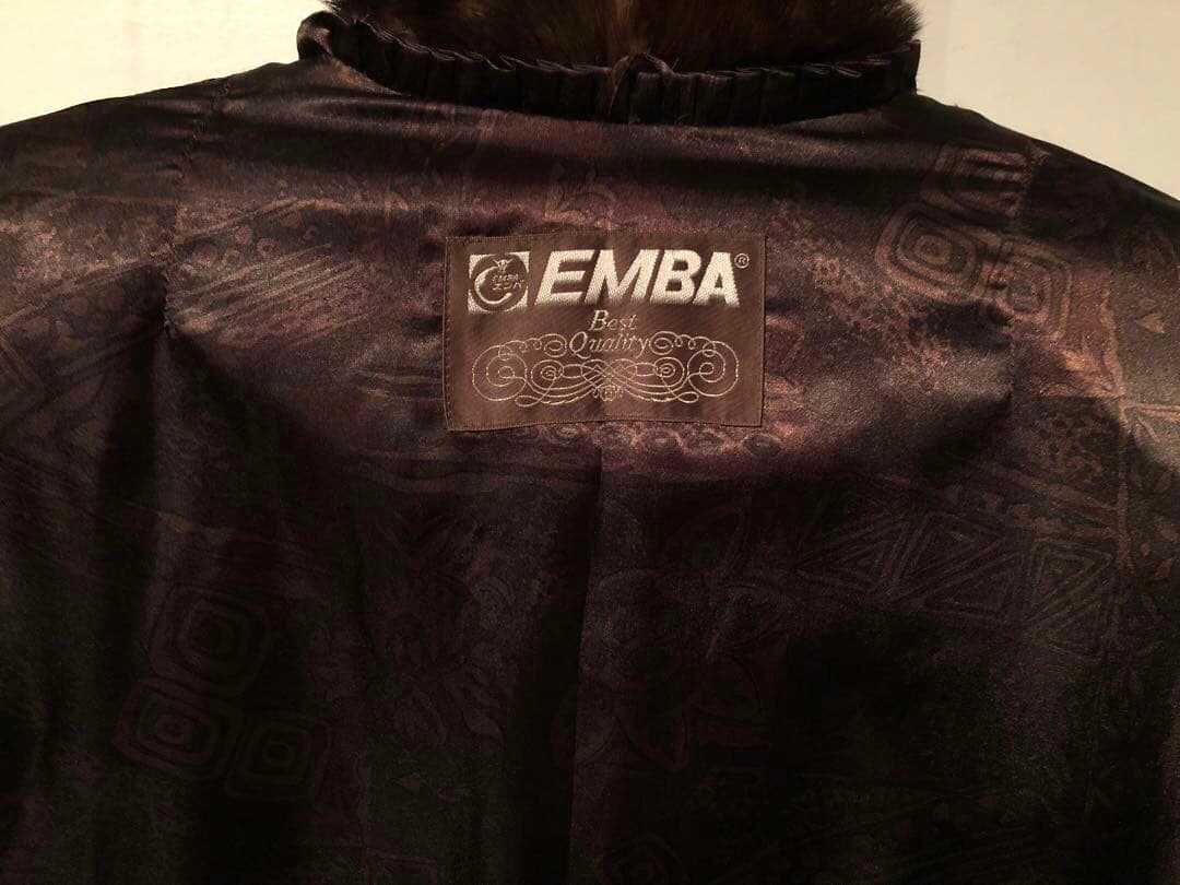 EMBA エンバ ミンク 毛皮 ダークブラウン コート ロングコート