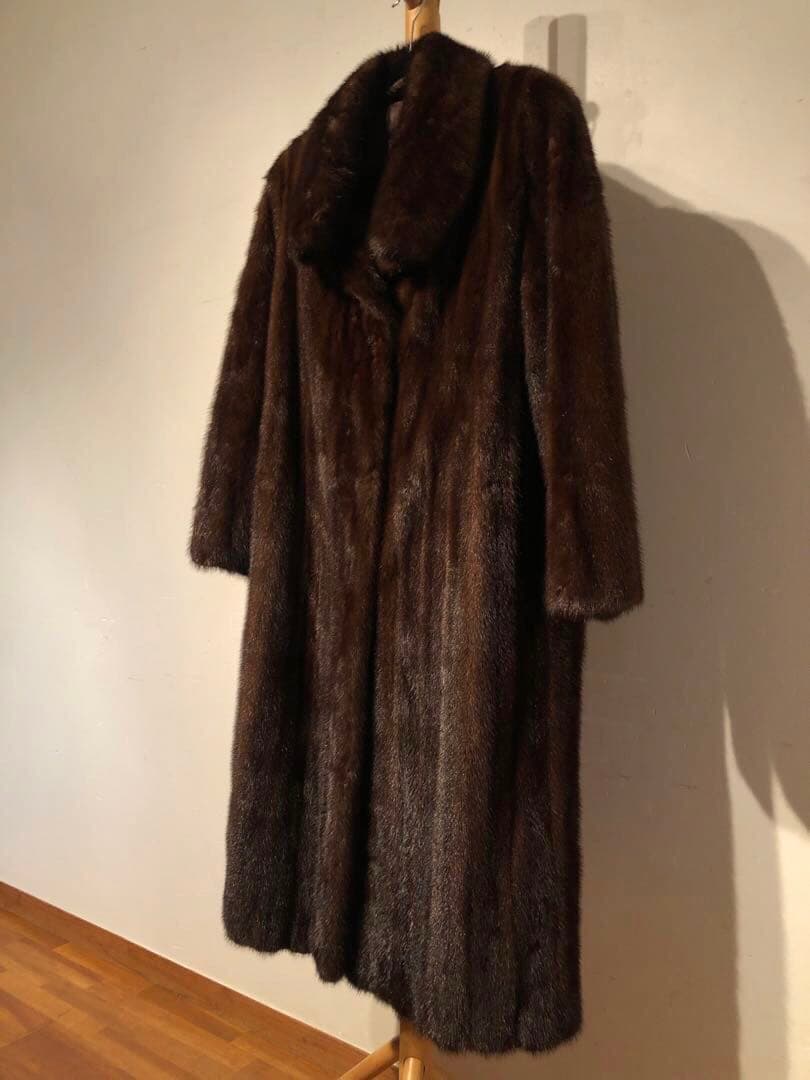 EMBA エンバ ミンク 毛皮 ダークブラウン コート ロングコート