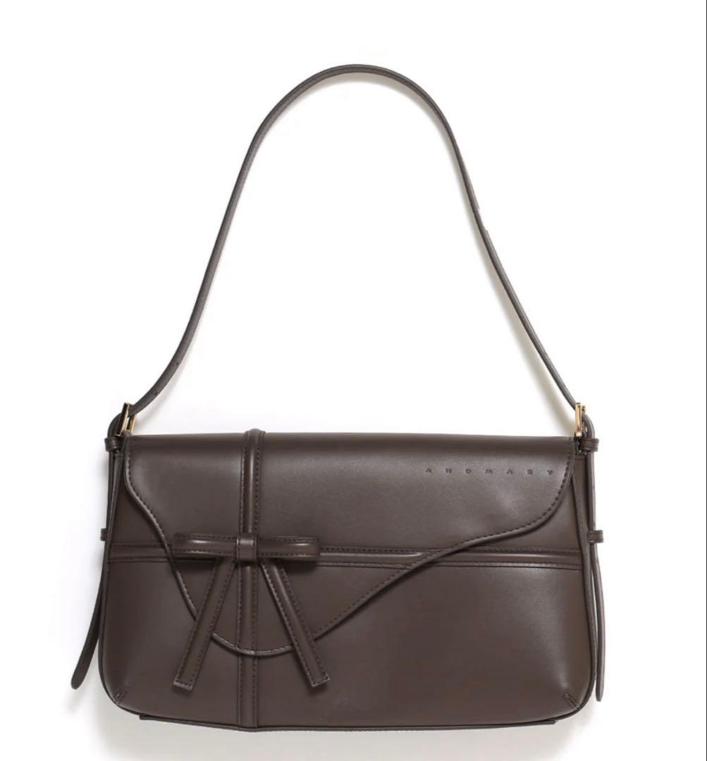 バッグ BRN ANDMARY VALENTINE RIBBON LEATHER BAG