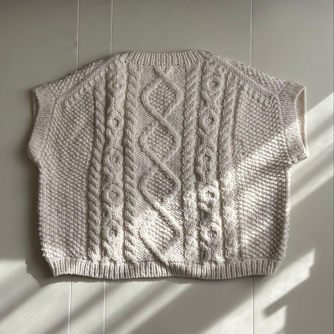 かぐれ ペルーアランクルーネックベスト アイボリー