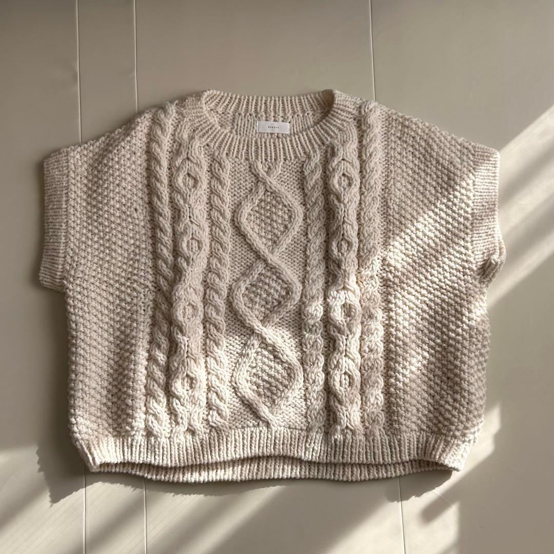 かぐれ ペルーアランクルーネックベスト アイボリー