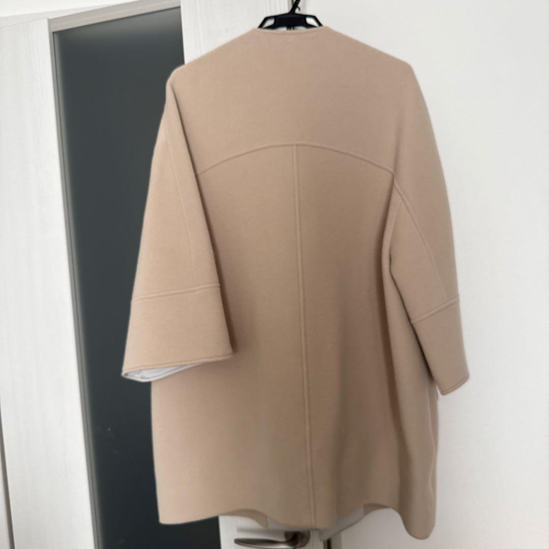 yori ヨリ ウールノーカラーコート オーバーサイズ アイボリー