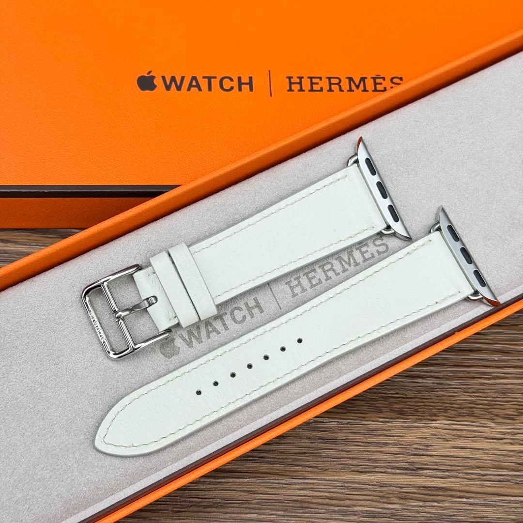 2514 ほぼ未使用　Apple Watch エルメス　ホワイト　レザー