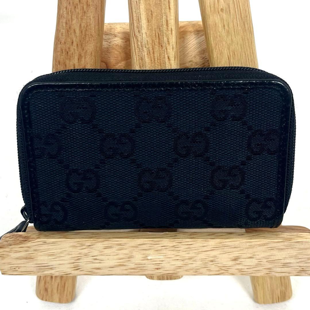 グッチ　ケース　ミニ財布　GGキャンバス　ロゴ　総柄　ラウンドファスナー