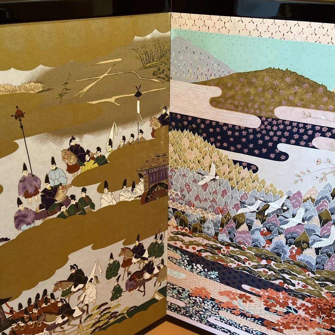 二枚折屏風 細工衝立 間仕切り パーテーション 飾り 衝立 インテリア