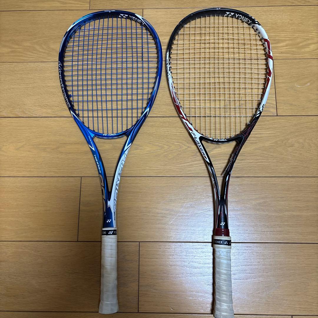 ソフトテニスラケット 2本セット(ネクシーガ80S・Fレーザー7S