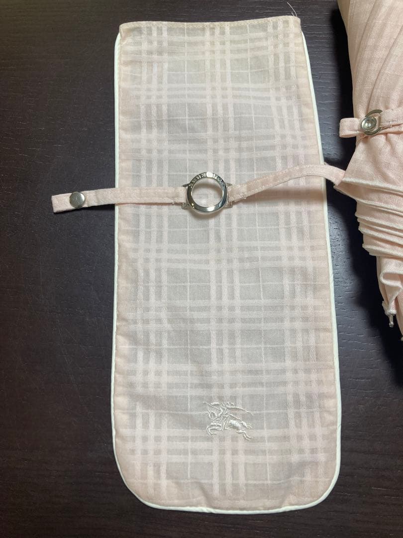 美品　Burberry バーバリー 折りたたみ日傘　チェック柄　ロゴ入り