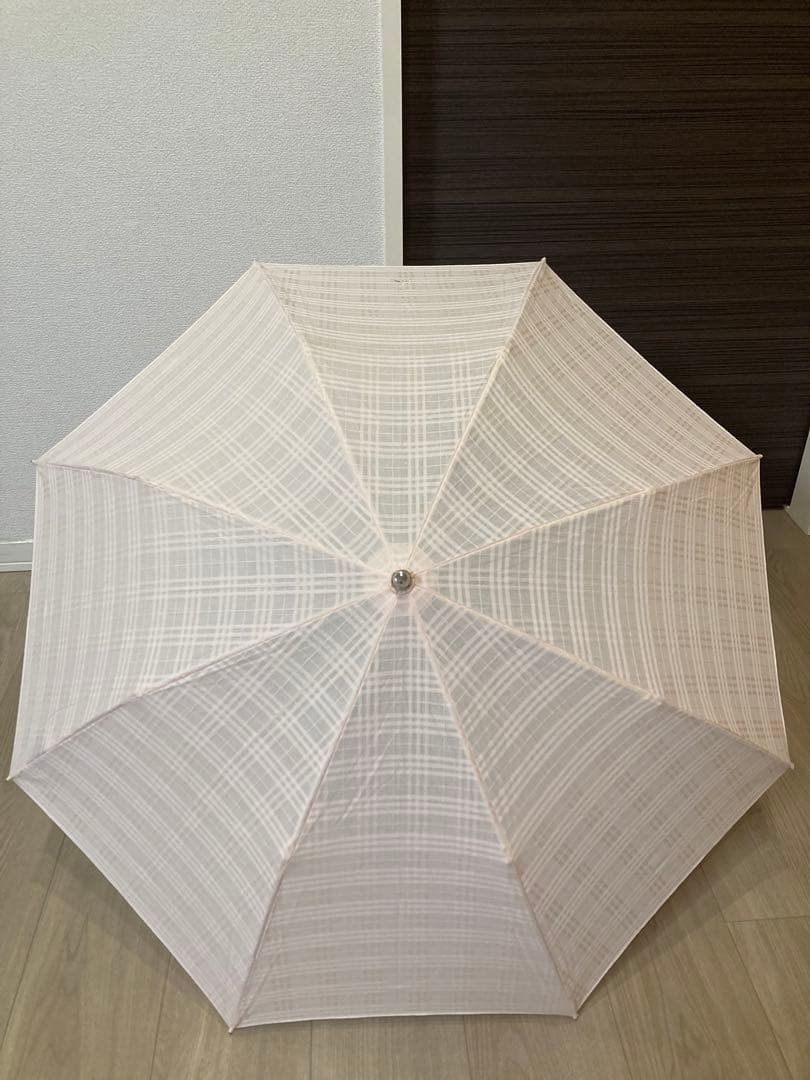 美品　Burberry バーバリー 折りたたみ日傘　チェック柄　ロゴ入り