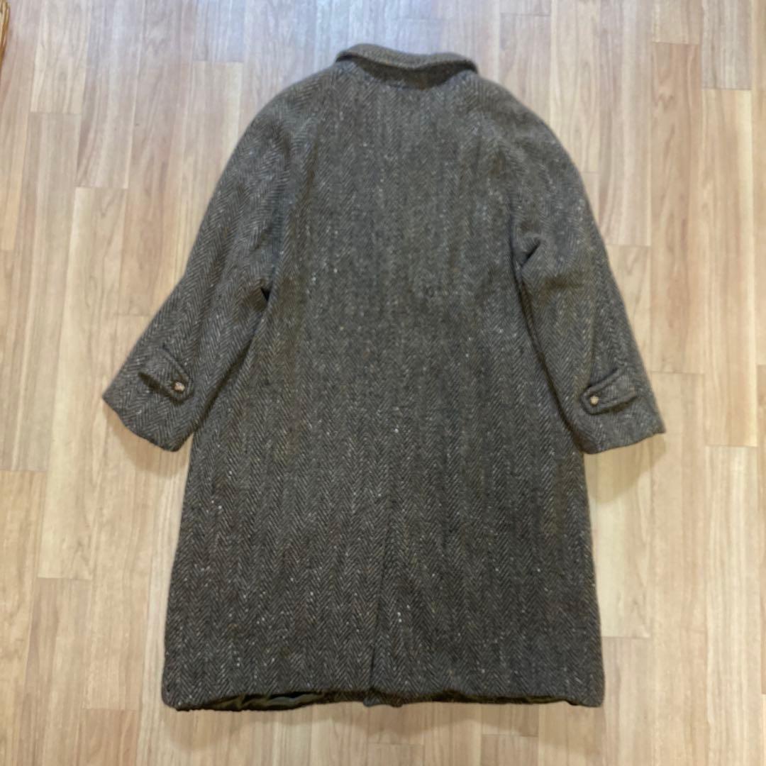 80s Aquascutum バルマカーンコート ツイード ヘリンボーン