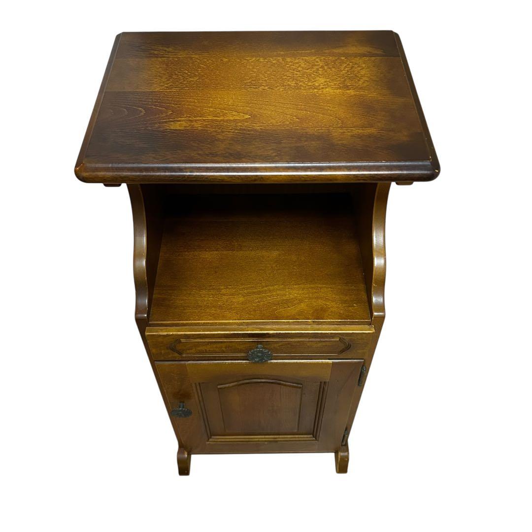 カリモク　コロニアル　電話台　FAX台　花台　飾り台　棚　天然木