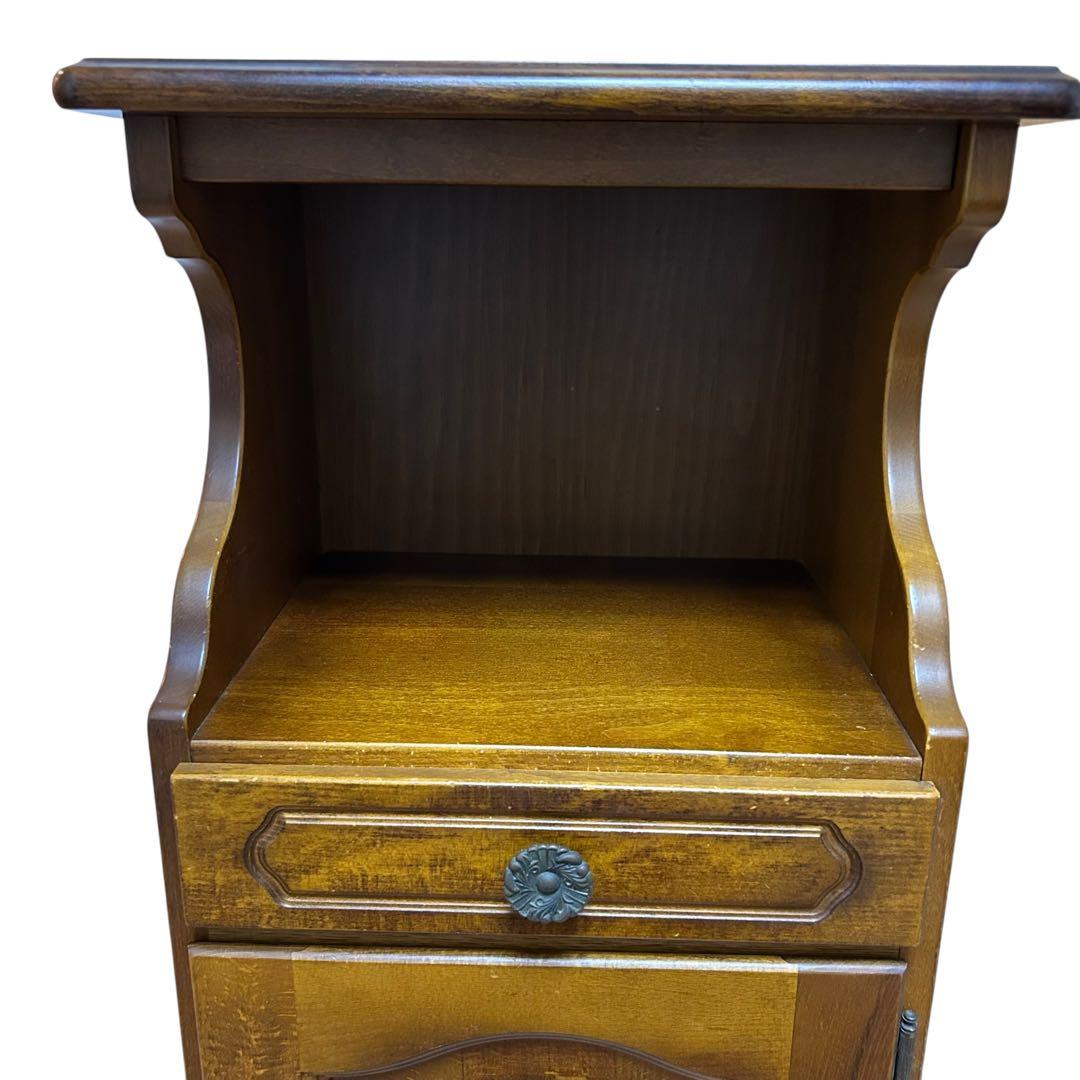 カリモク　コロニアル　電話台　FAX台　花台　飾り台　棚　天然木