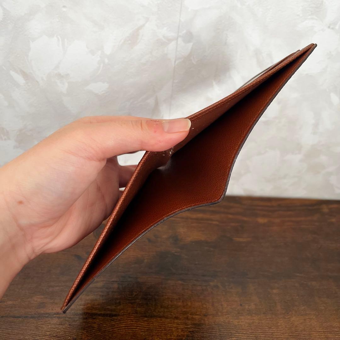 美品 ルイヴィトン モノグラム レザー 二つ折り財布 パスケース付きミニ財布