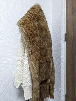 A910　ロシアンセーブル　ニッティング　ポケット付　ショール　マフラー　毛皮