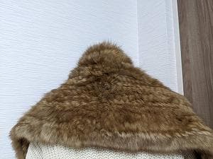 A910　ロシアンセーブル　ニッティング　ポケット付　ショール　マフラー　毛皮