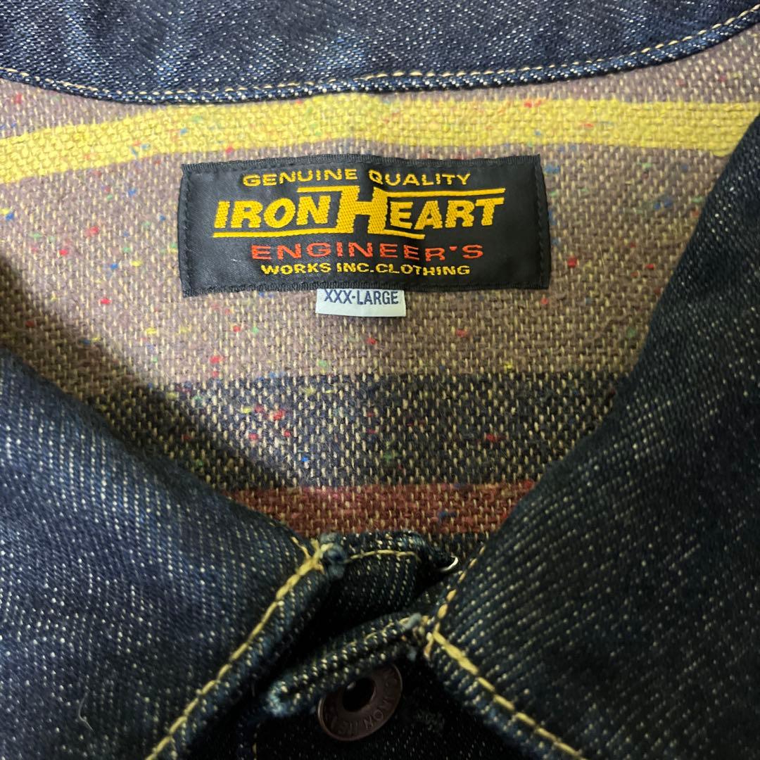 アイアンハート IRON HEART デカサイズ裏地付きデニムチョアジャケット