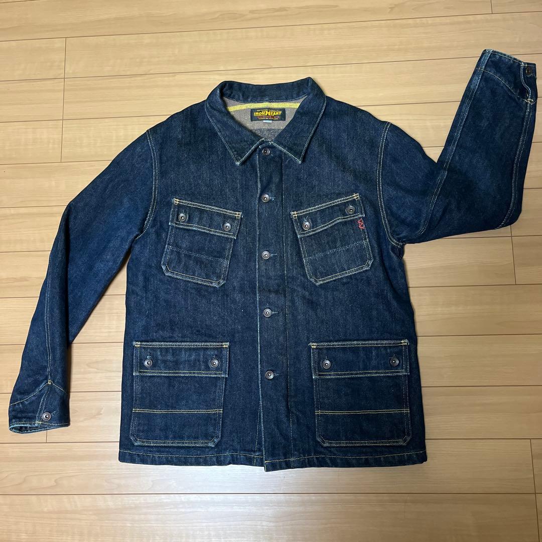 アイアンハート IRON HEART デカサイズ裏地付きデニムチョアジャケット
