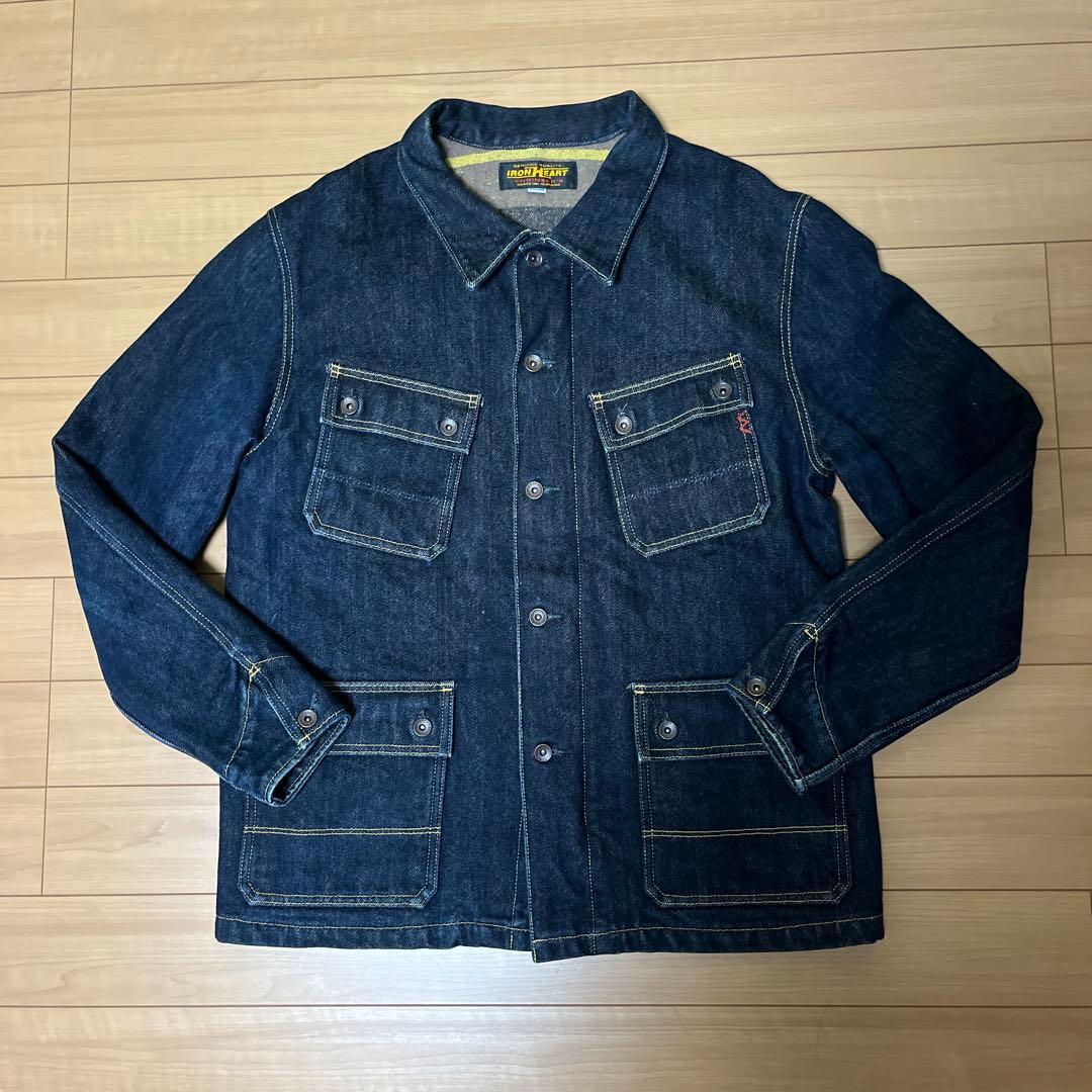 アイアンハート IRON HEART デカサイズ裏地付きデニムチョアジャケット