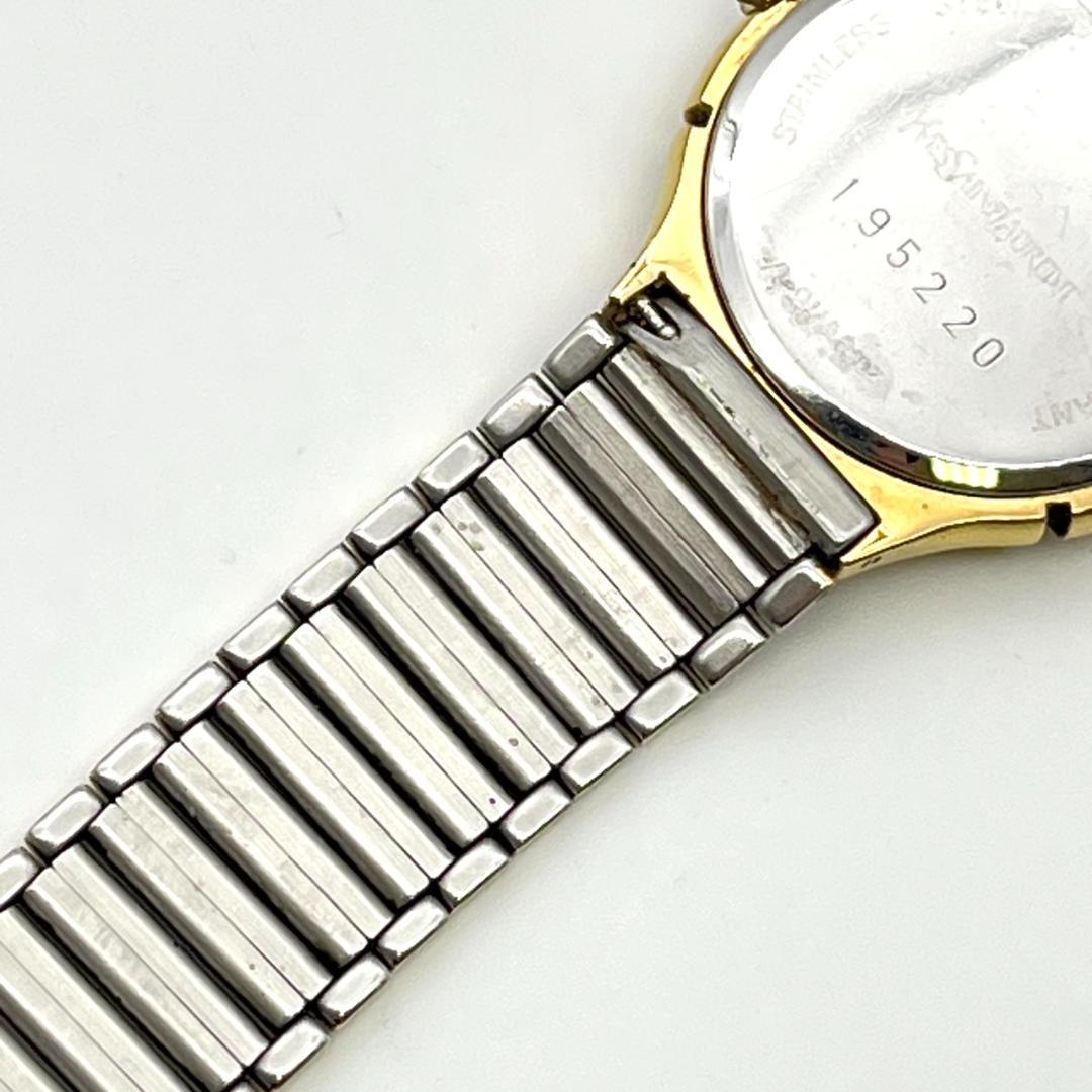 レア イヴサンローラン 腕時計 新品電池交換済み ラウンド 2針 コンビ