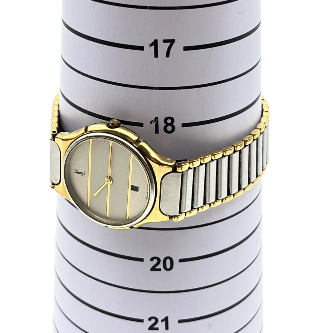 レア イヴサンローラン 腕時計 新品電池交換済み ラウンド 2針 コンビ