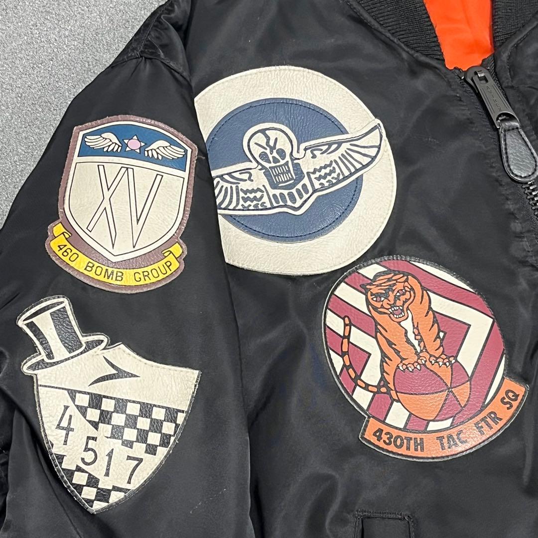 456 AVIREX ワッペン多数 B-29 SAIPAN 黒×橙裏地 XL