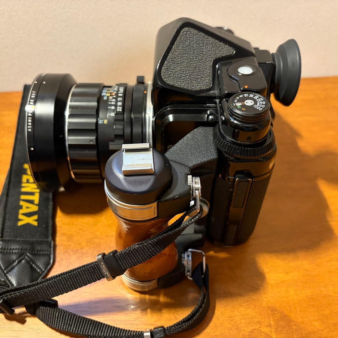 バケペンPENTAX67 TAKUMAR 55mm f3.5 木製グリップ付き