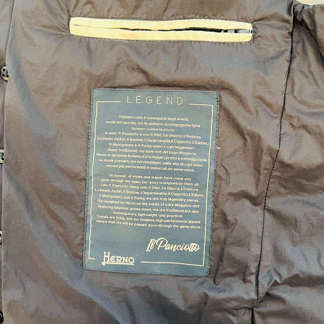 Herno ネイビー ダウンベスト 44