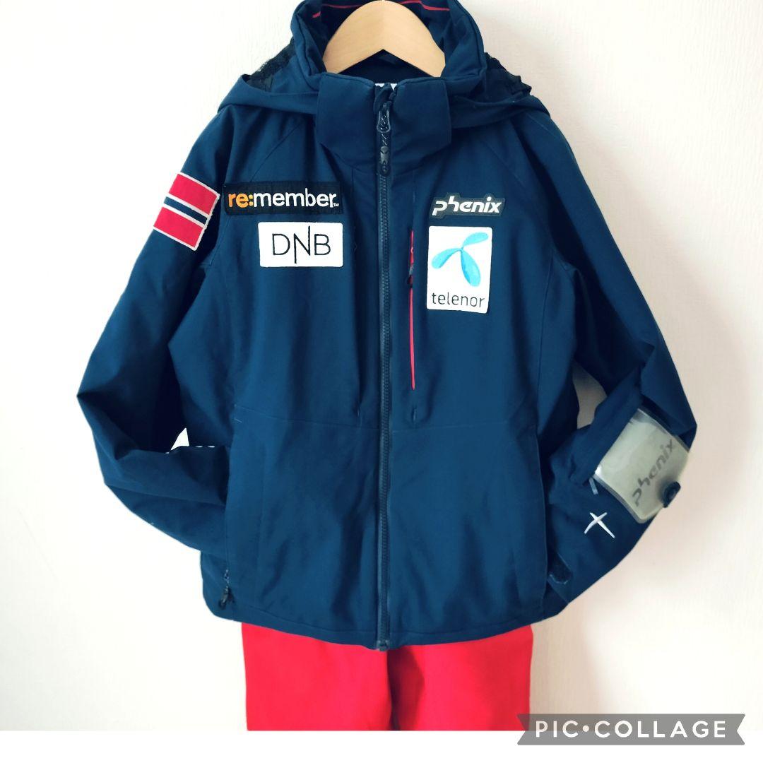美品☆PHENIX ジュニアスキーウェア 上下 140 ノルウェーモデル 紺赤
