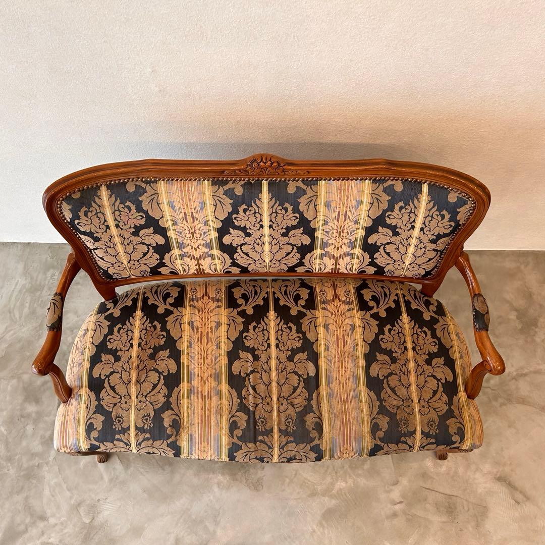 アンティーク家具 イタリア 2人掛けベンチ ラブソファ クラシック ヴィンテージ
