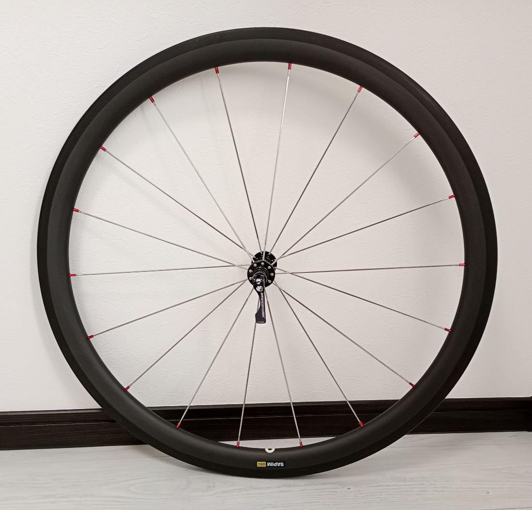 【新品】40mmハイト軽量カーボンホイール　チューブラー　フロント