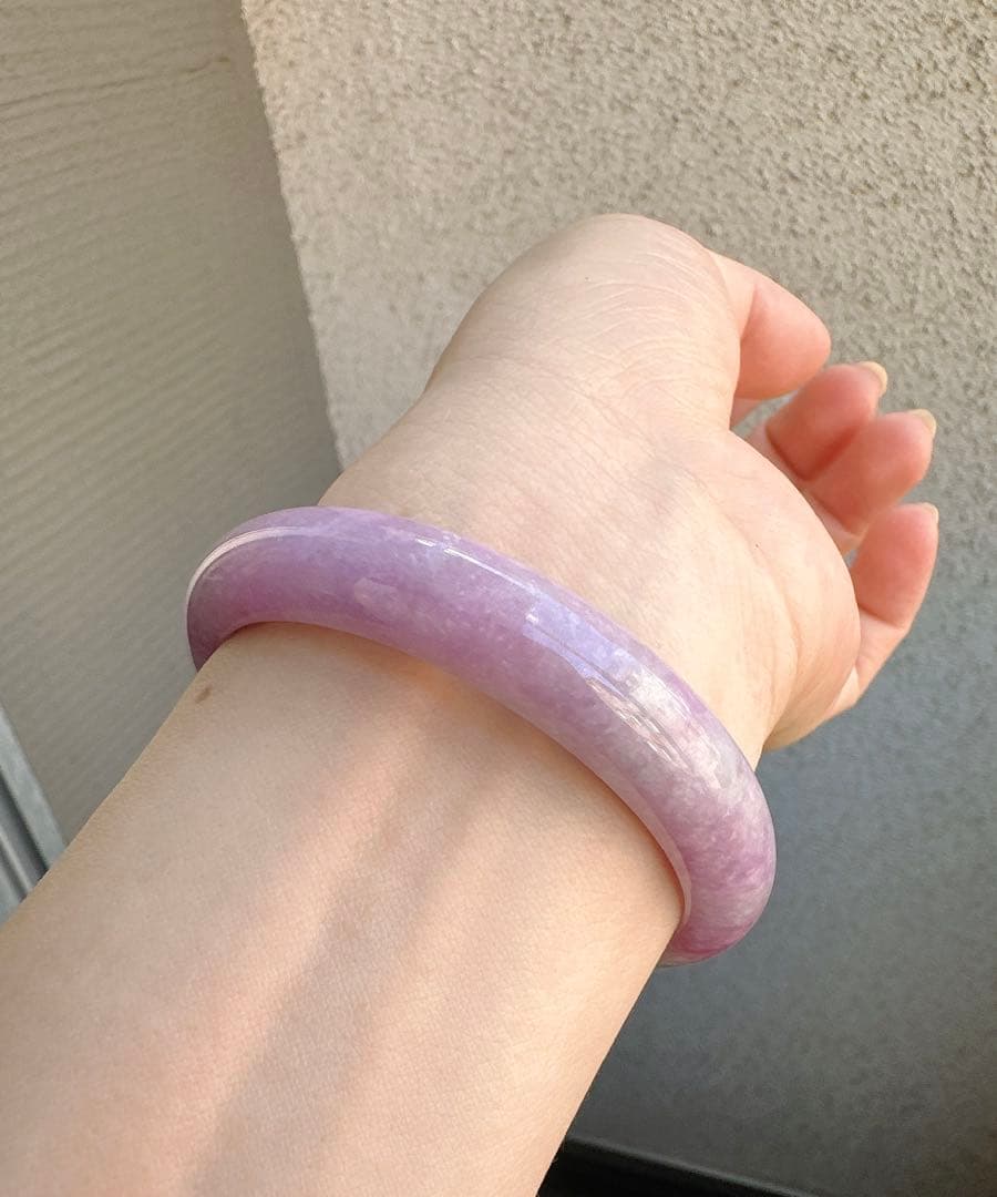 翡翠バングル 紫と緑のグラデーションAランクヒスイ翡翠