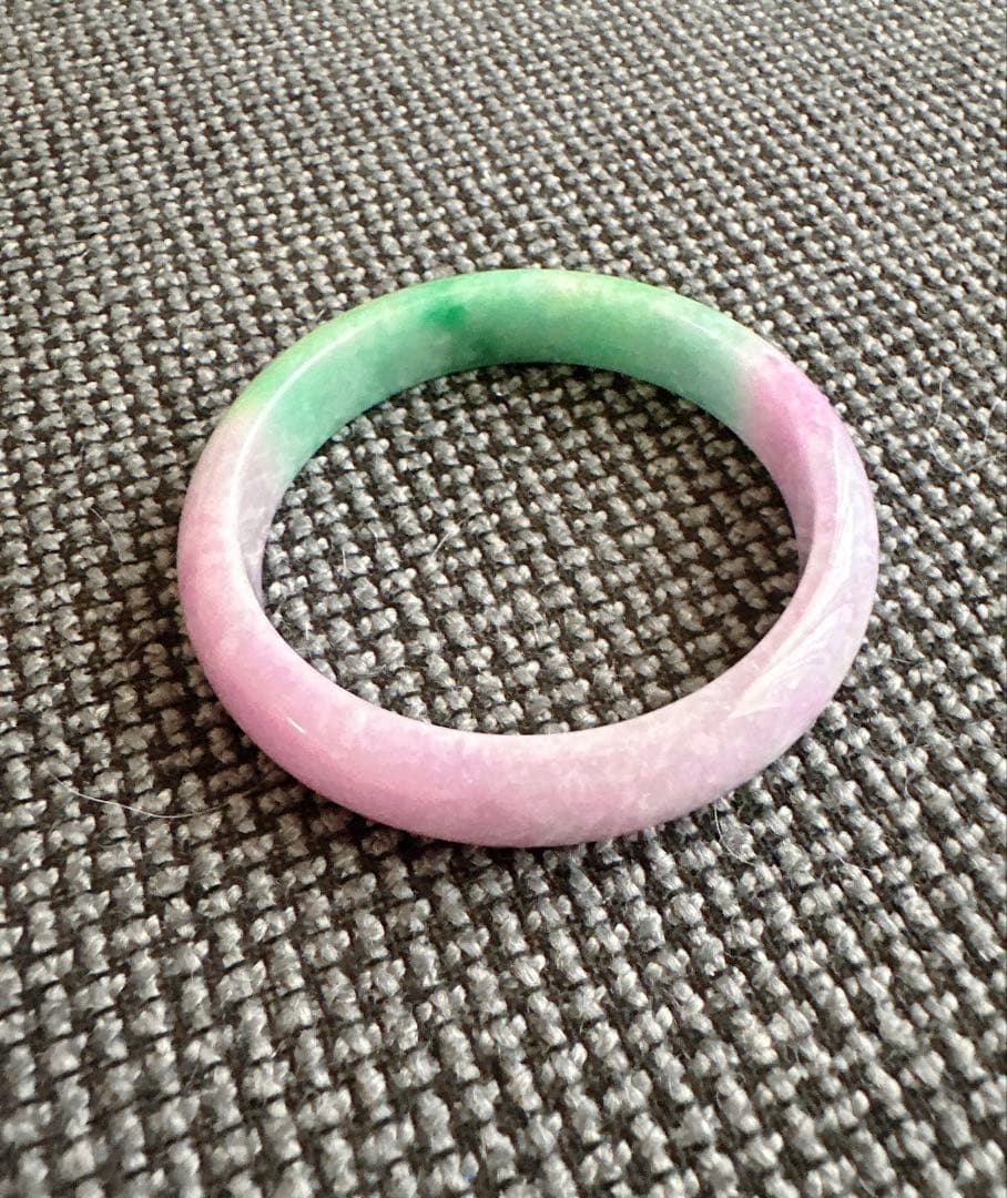 翡翠バングル 紫と緑のグラデーションAランクヒスイ翡翠