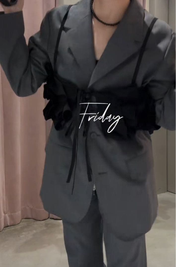 【新品未開封/定価17,600】アダムエロペ_ニットフリルビスチェ