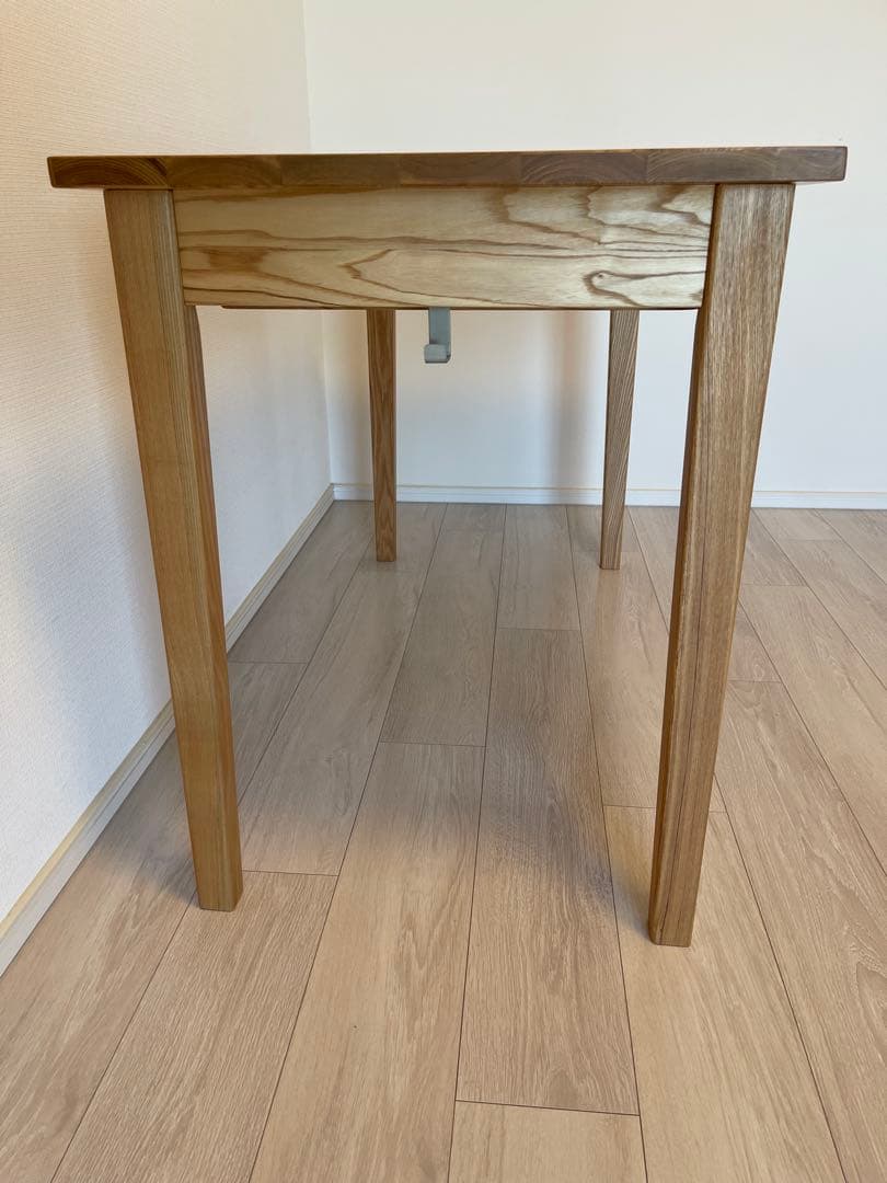 美品 無印良品 タモ材デスク 学習机 木製机 引き出し付 110×50cm