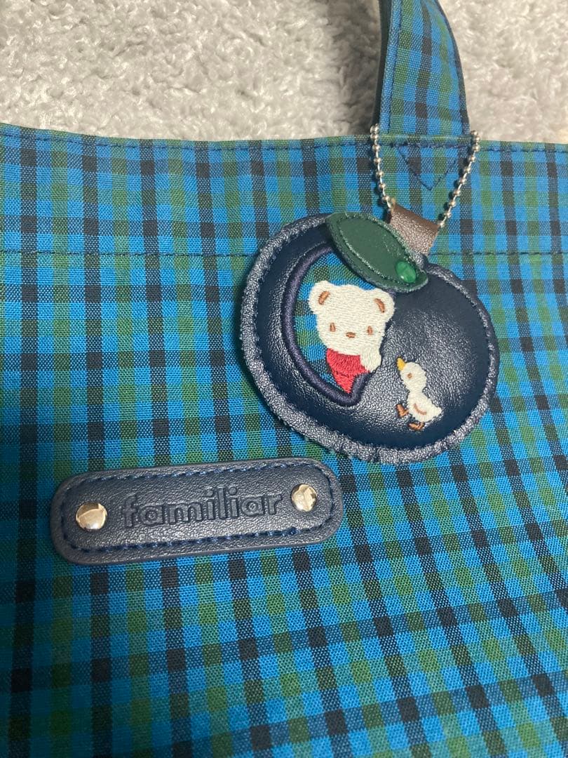 familiar チェック柄トートバッグ