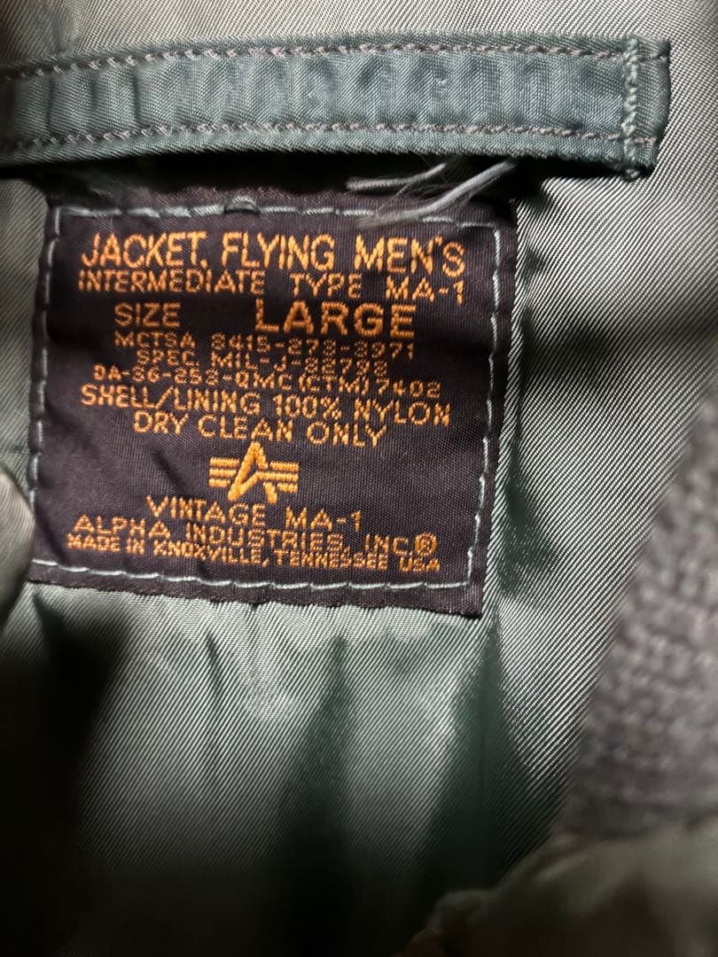 【希少】90s アルファ MA-1 初期型（1st）復刻モデル USA製